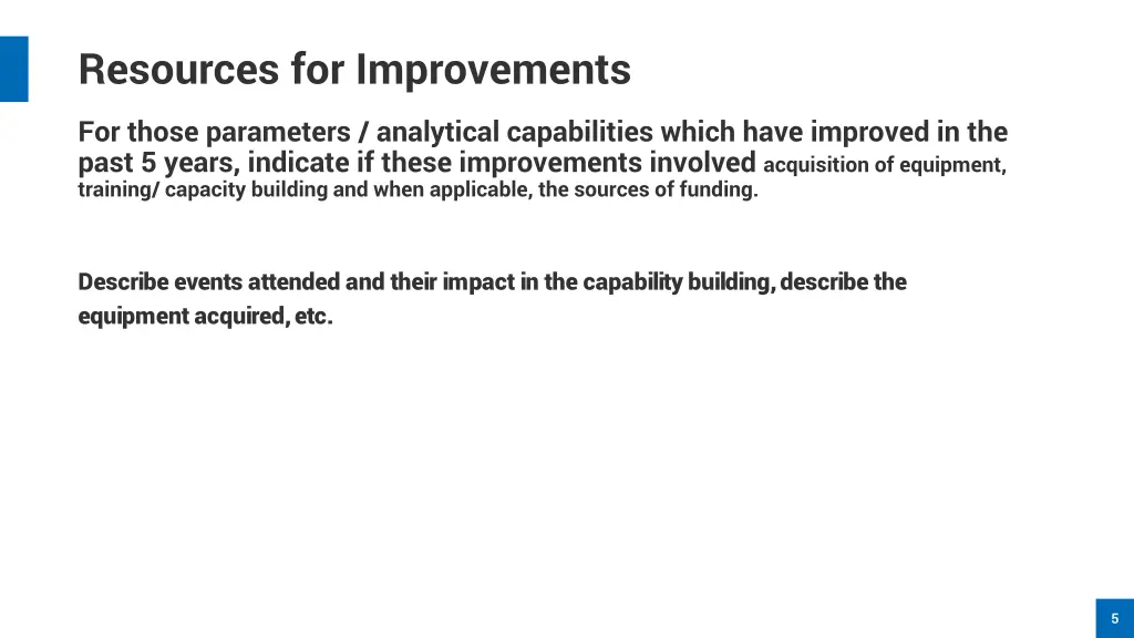 resources for improvements