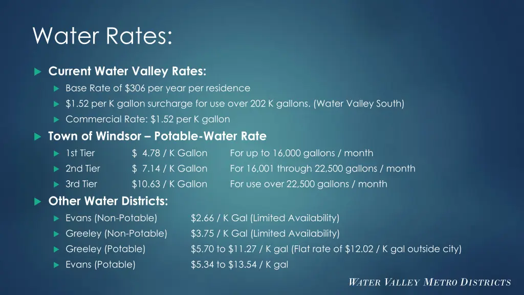 water rates