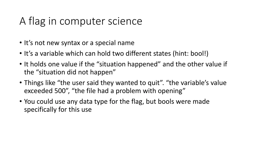 a flag in computer science