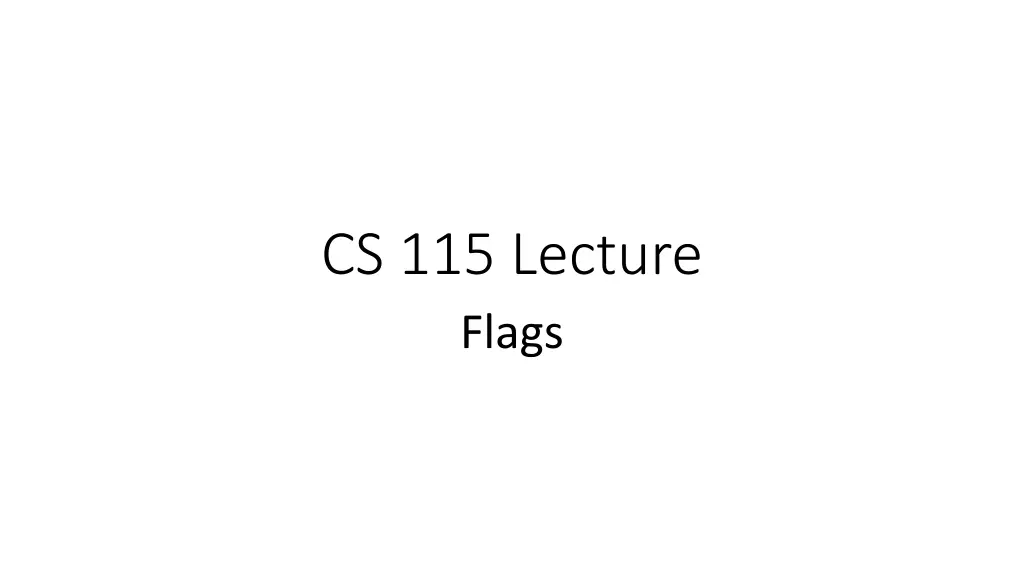 cs 115 lecture flags