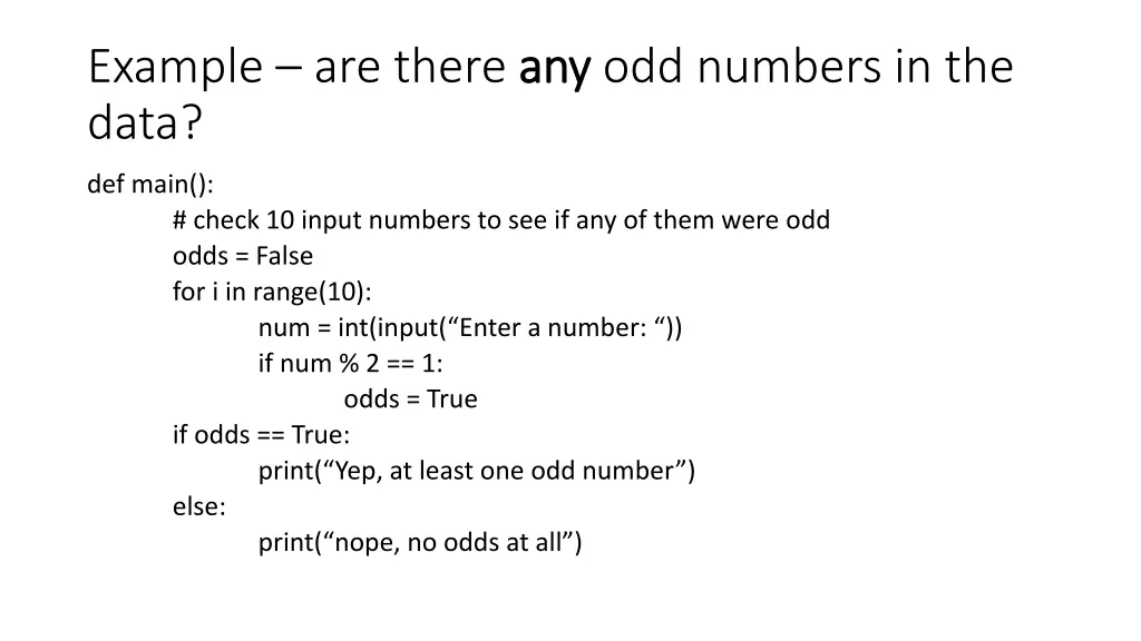 example are there any data