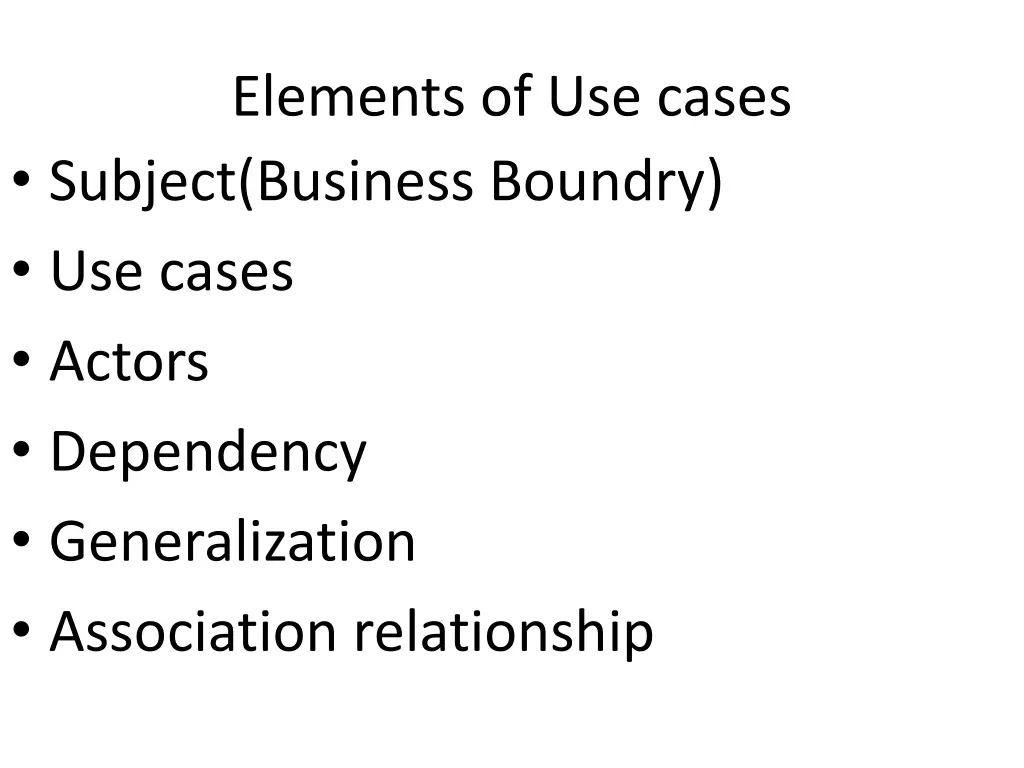 elements of use cases subject business boundry
