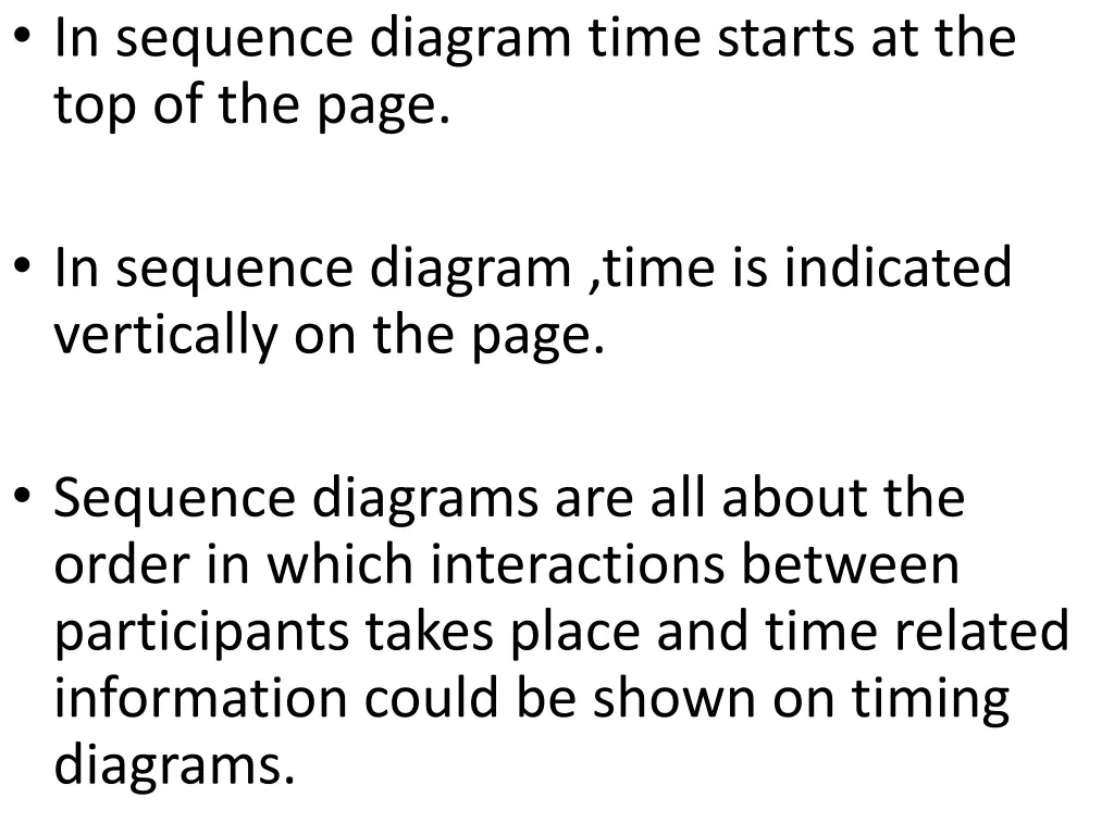 in sequence diagram time starts