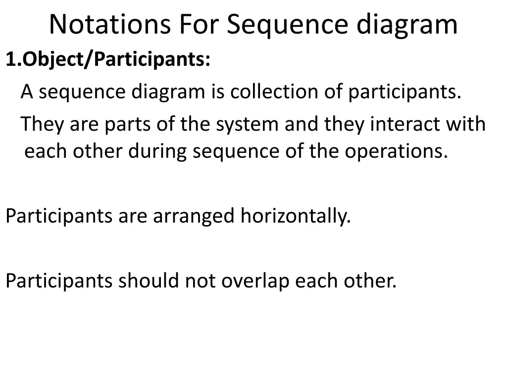 notations for sequence diagram 1 object