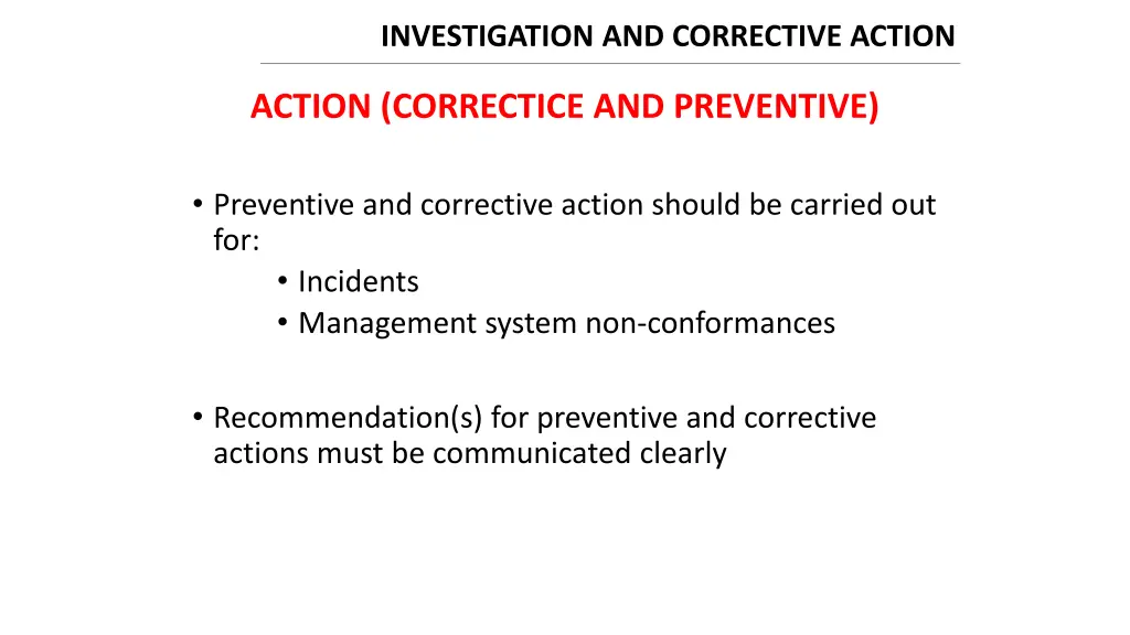investigation and corrective action 10