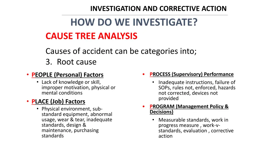 investigation and corrective action 6