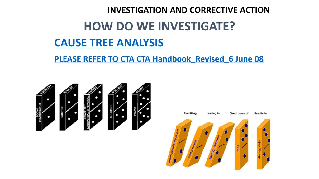 investigation and corrective action