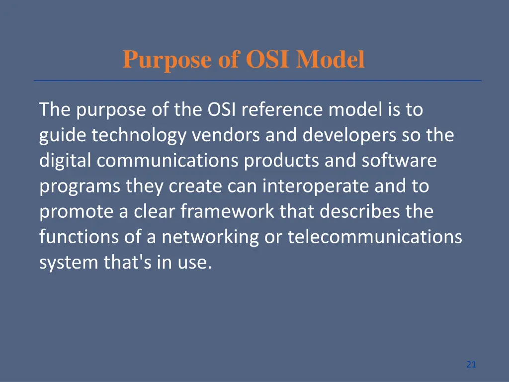 purpose of osi model