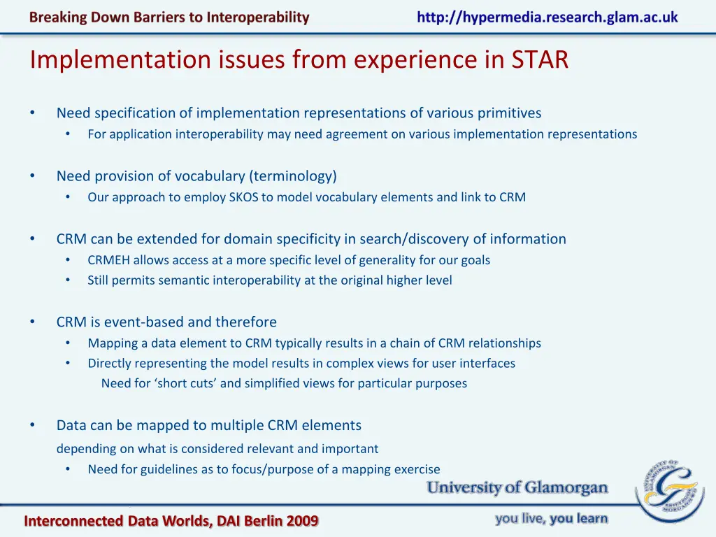 implementation issues from experience in star