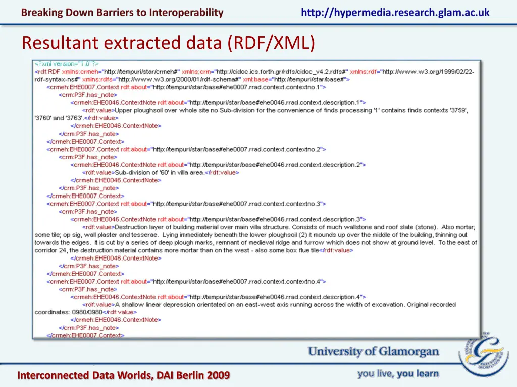 resultant extracted data rdf xml