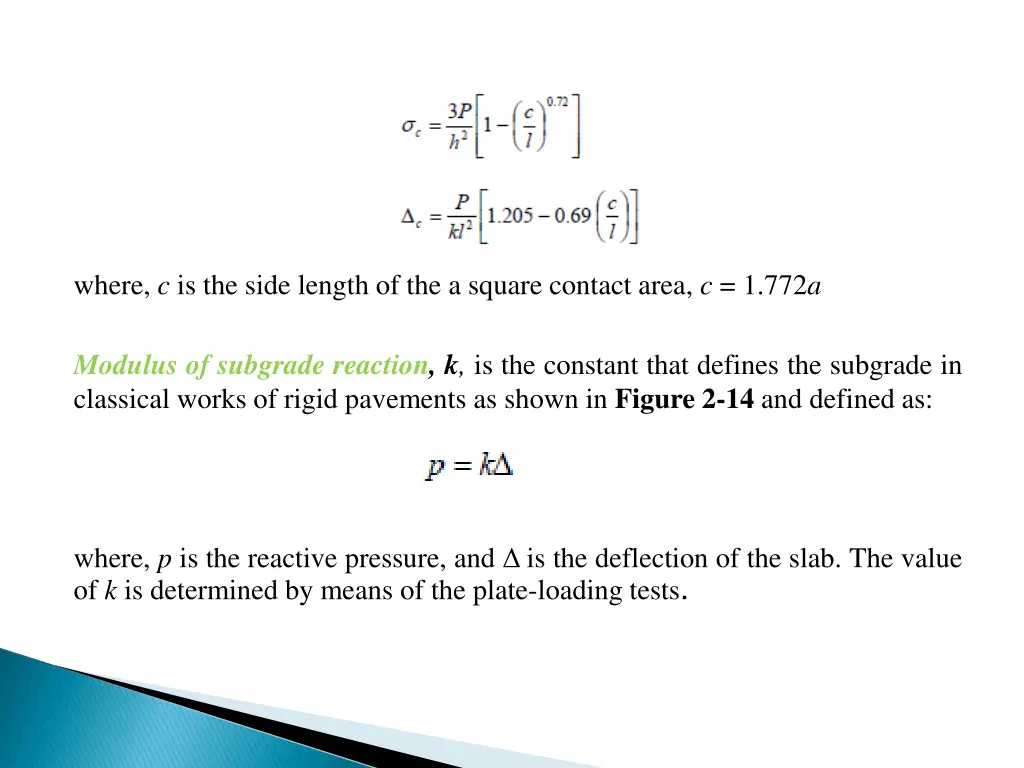 where c is the side length of the a square