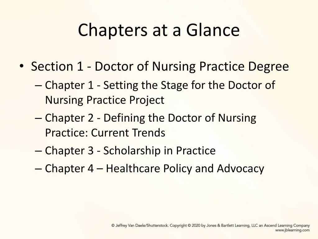 chapters at a glance
