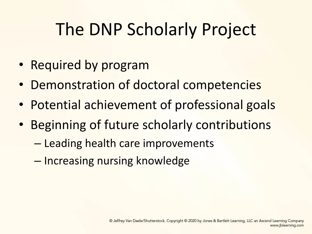 the dnp scholarly project