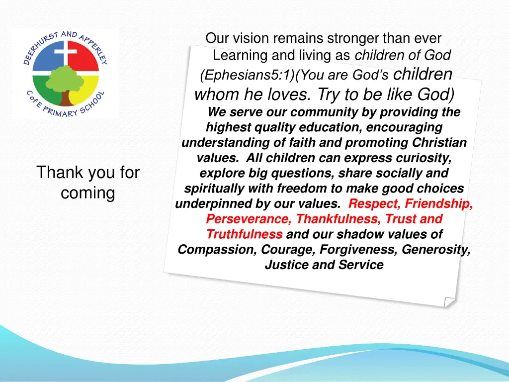 our vision remains stronger than ever learning
