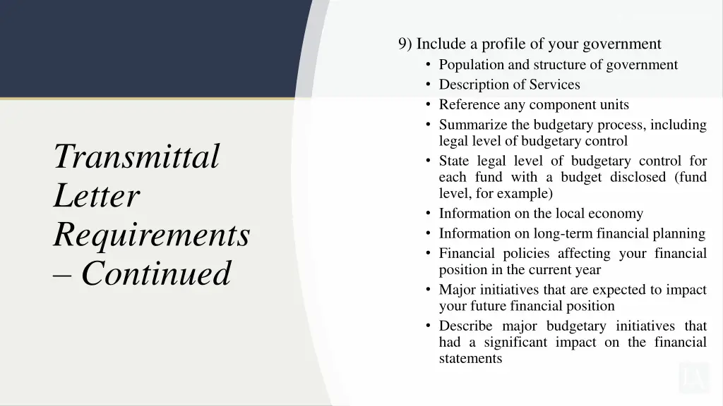 9 include a profile of your government population