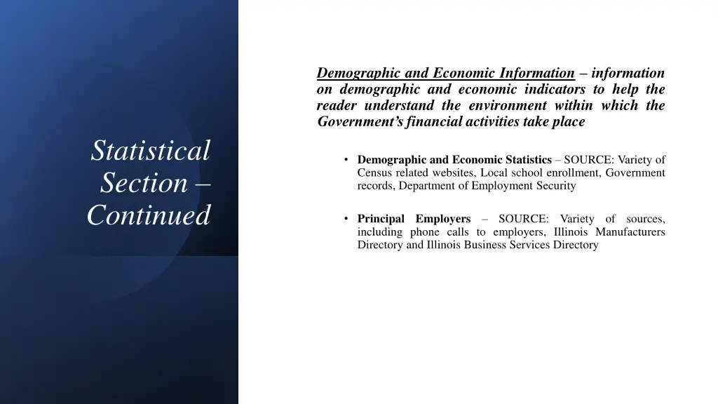 demographic and economic information information