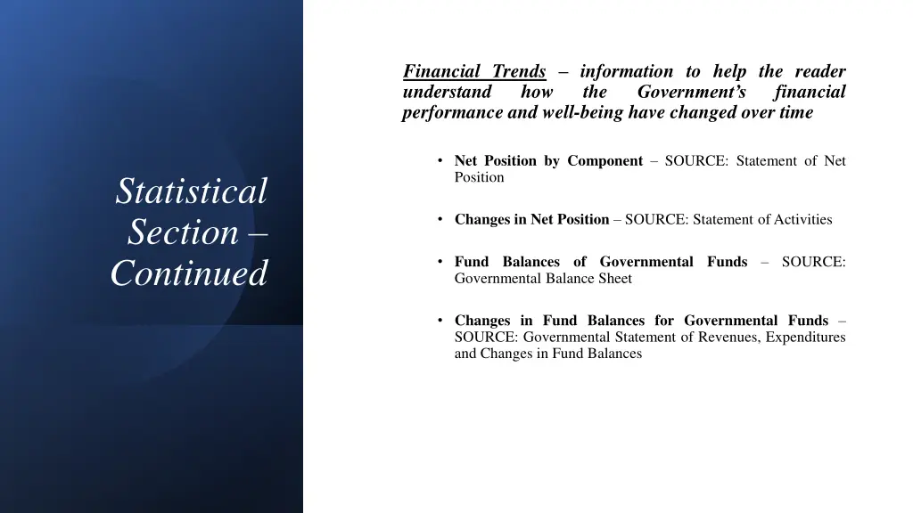 financial trends information to help the reader
