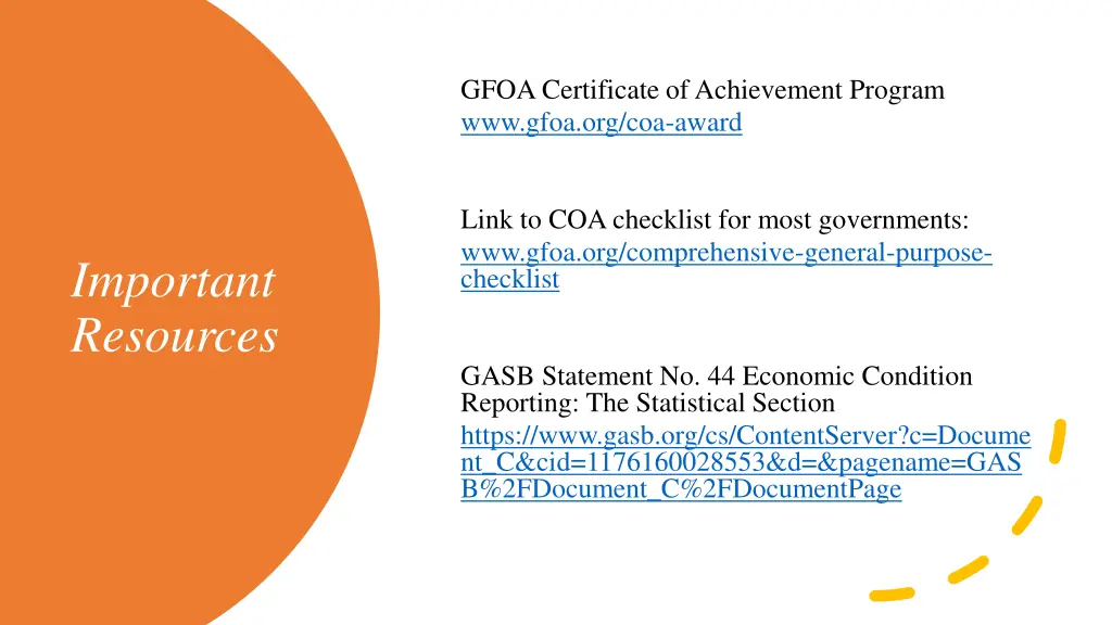 gfoa certificate of achievement program www gfoa