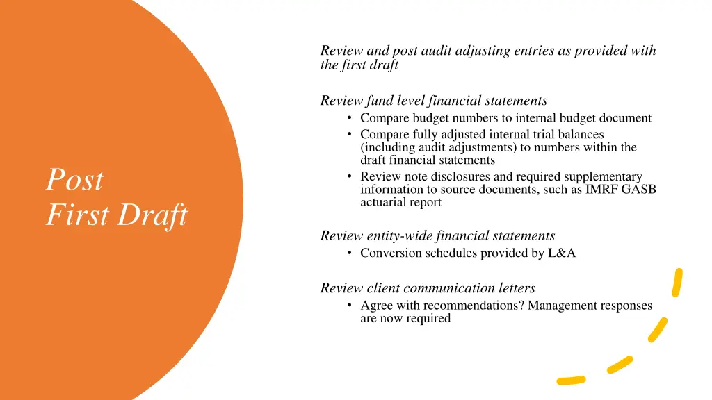 review and post audit adjusting entries