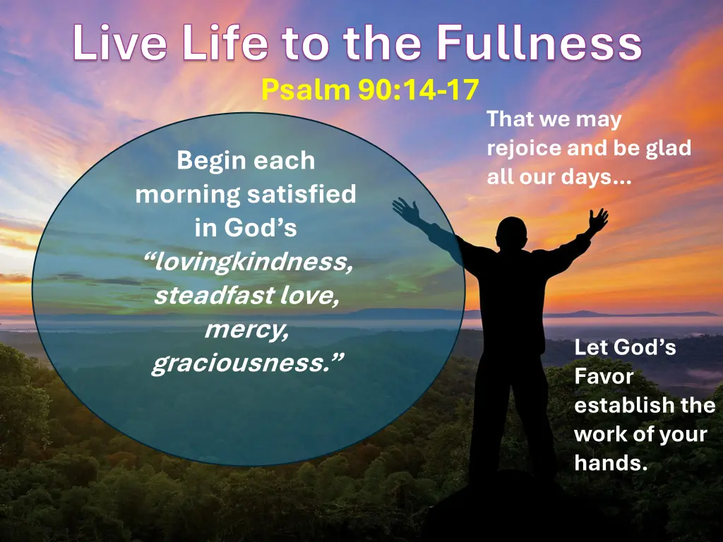 live life to the fullness psalm 90 14 17
