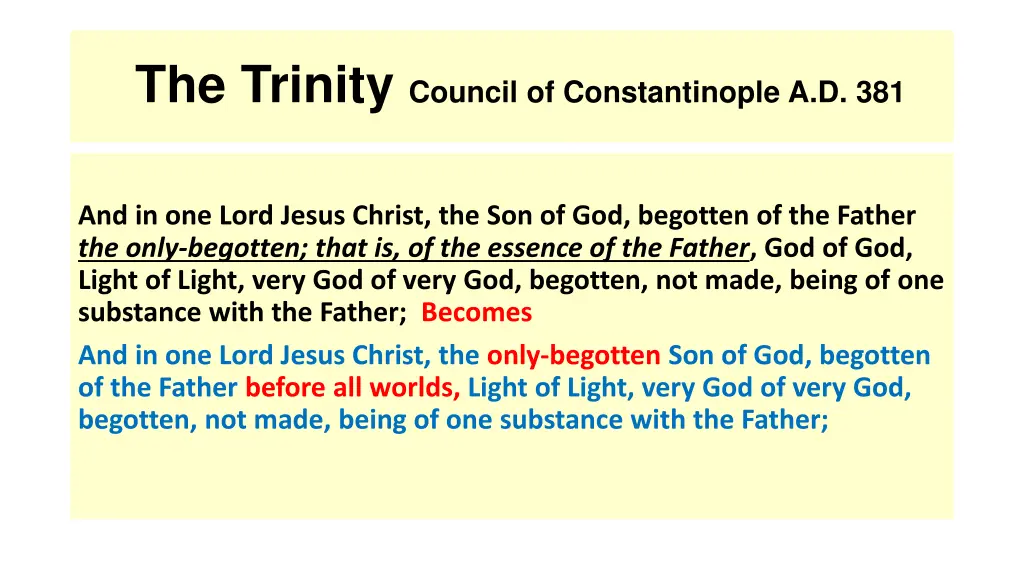 the trinity council of constantinople a d 381 1