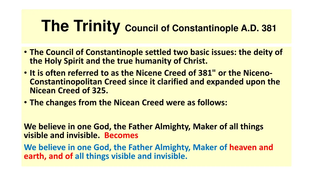 the trinity council of constantinople a d 381