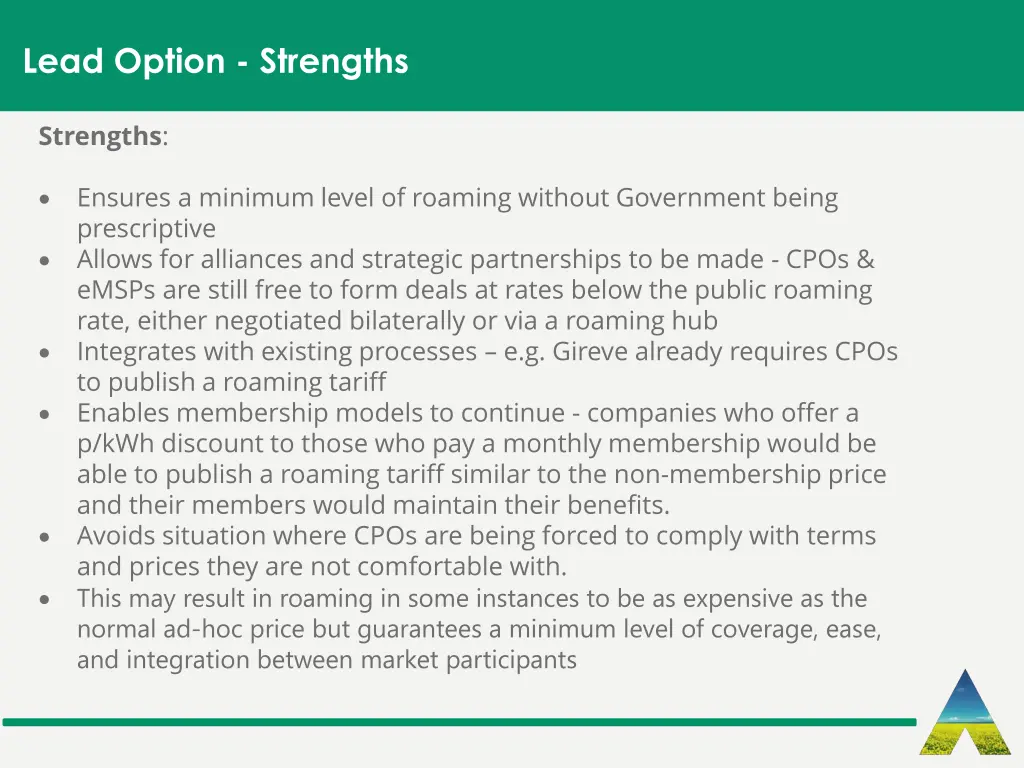 lead option strengths