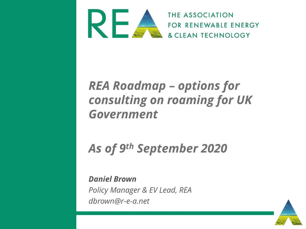 rea roadmap options for consulting on roaming