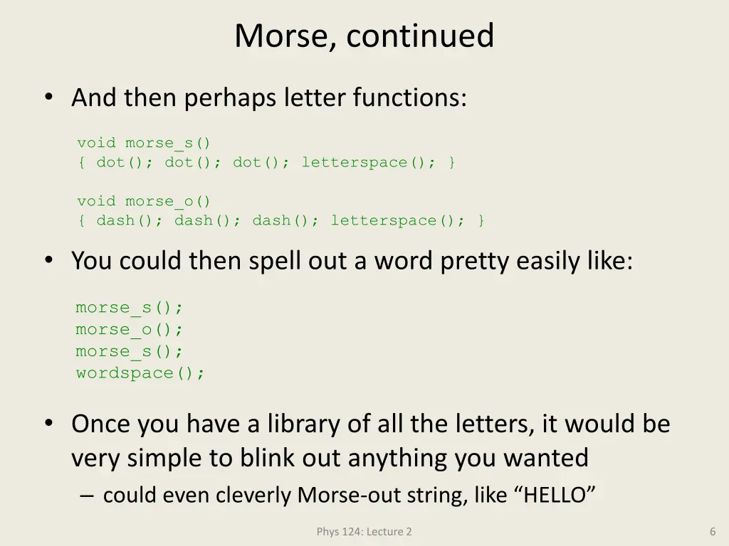 morse continued