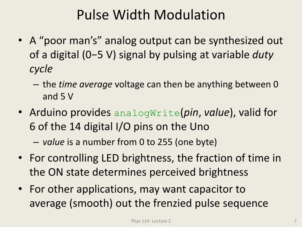 pulse width modulation