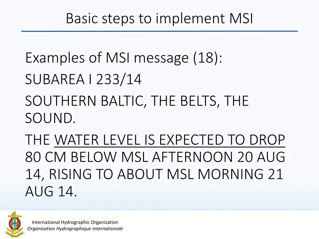 basic steps to implement msi 18