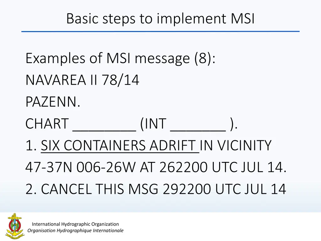 basic steps to implement msi 8