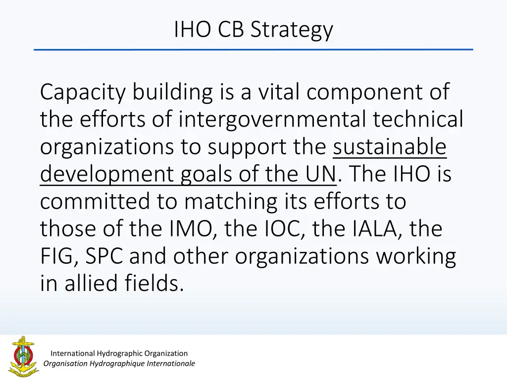 iho cb strategy