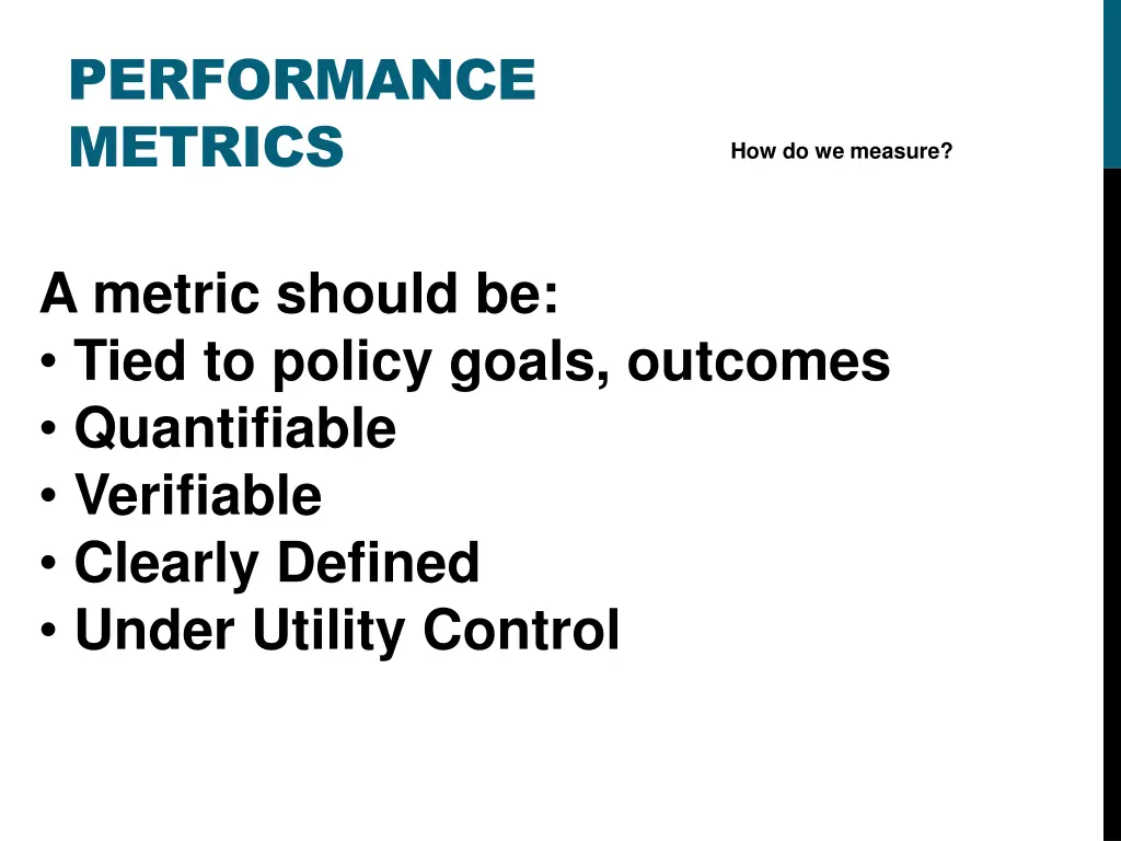 performance metrics
