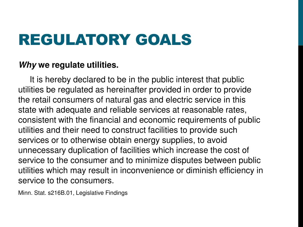 regulatory goals