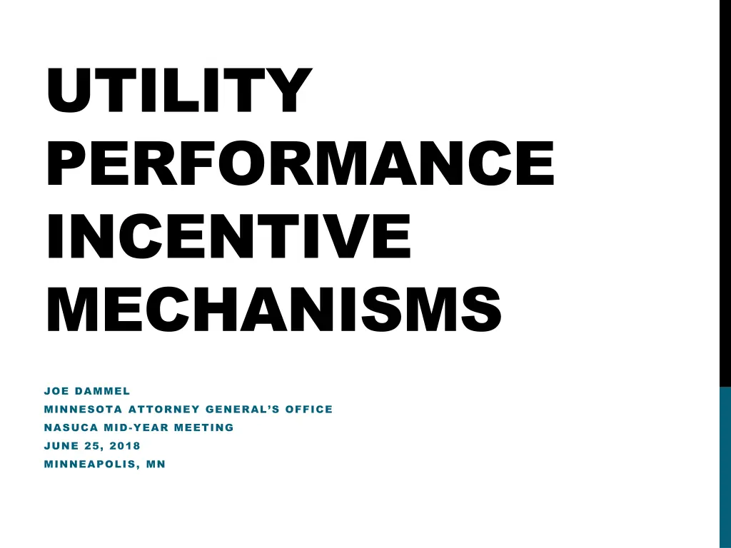utility performance incentive mechanisms