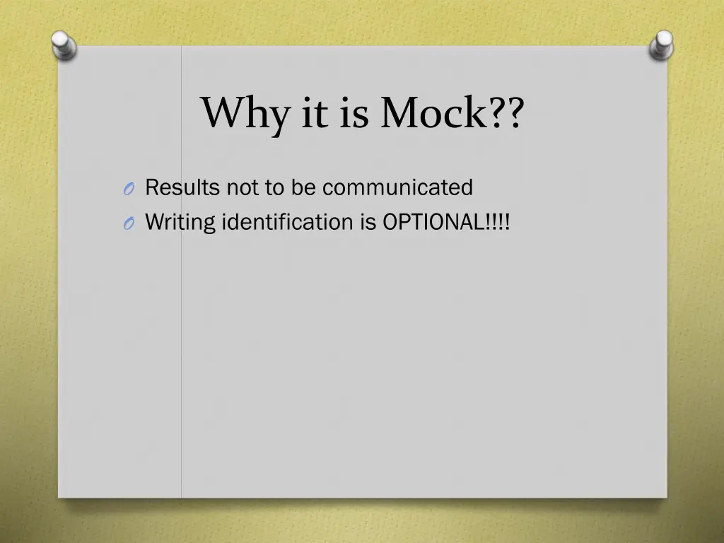 why it is mock