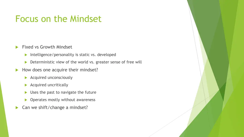 focus on the mindset 1