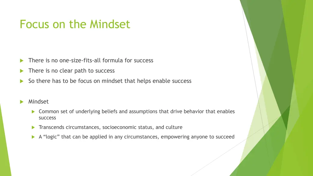 focus on the mindset