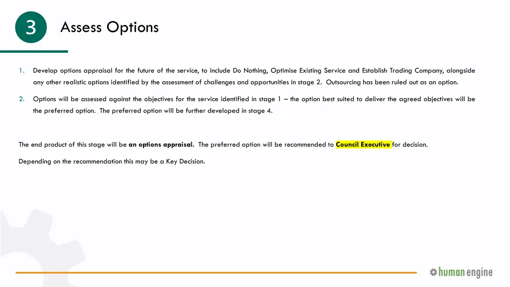 assess options