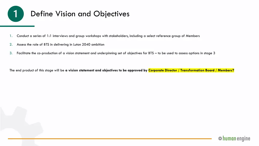 define vision and objectives