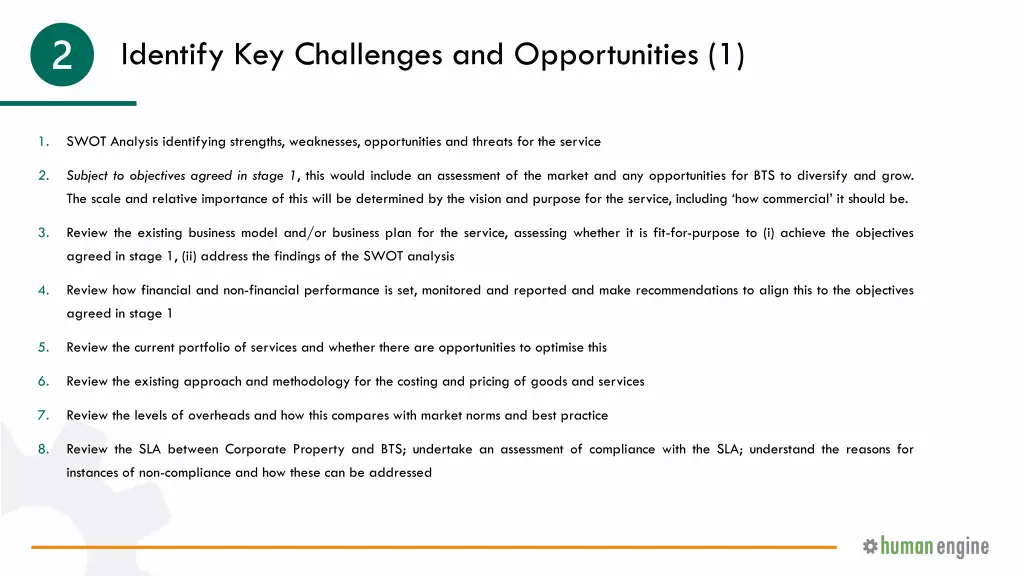 identify key challenges and opportunities 1