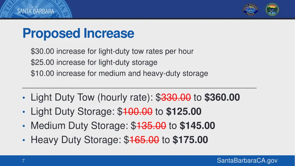 proposed increase