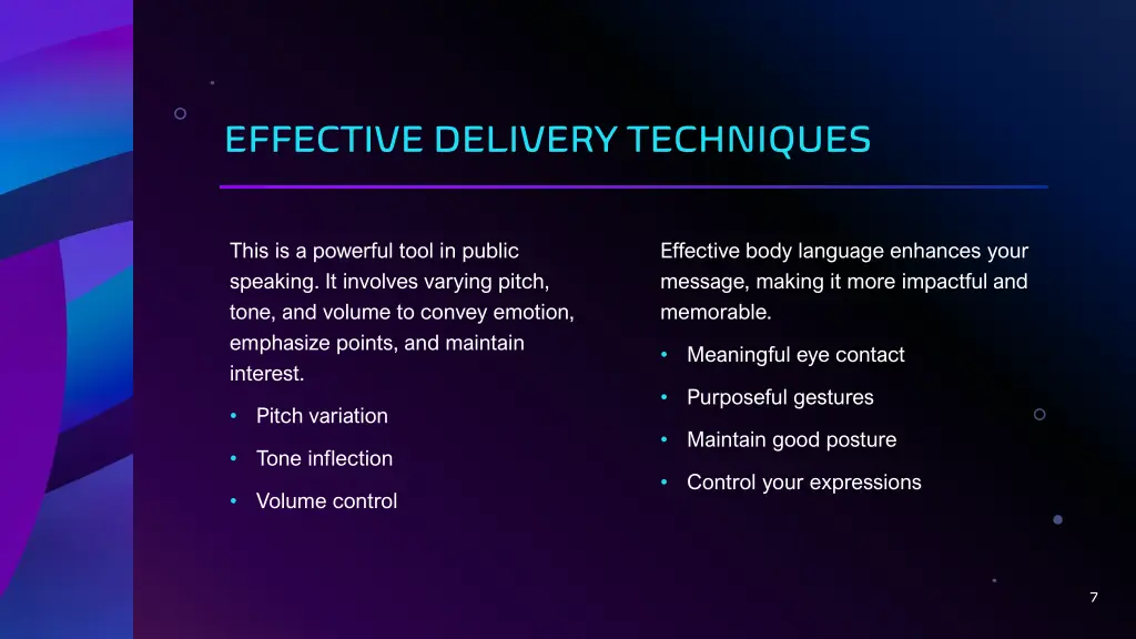 effective delivery techniques