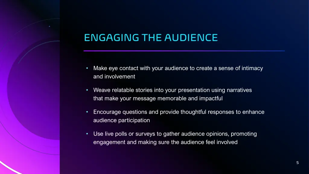 engaging the audience