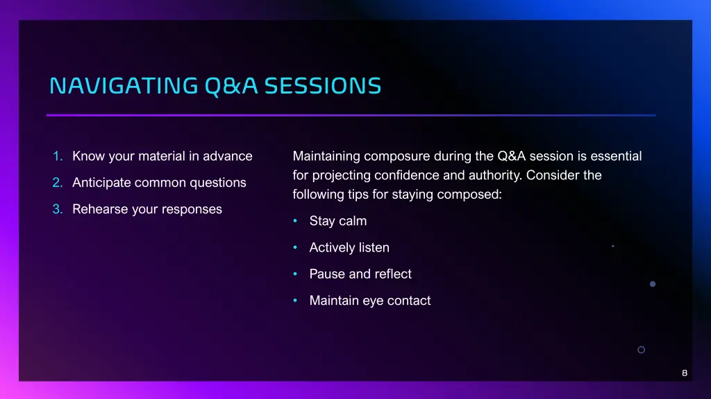 navigating q a sessions