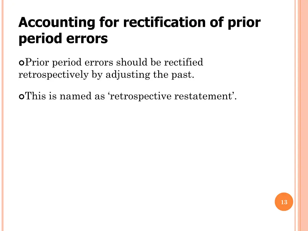 accounting for rectification of prior period