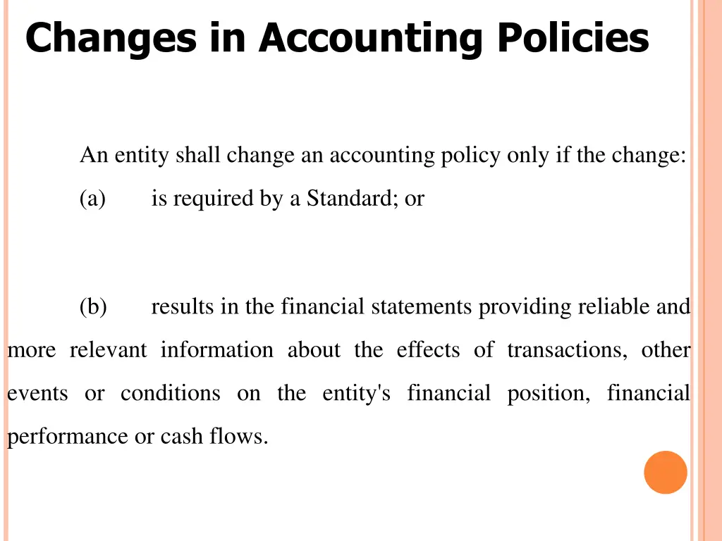 changes in accounting policies
