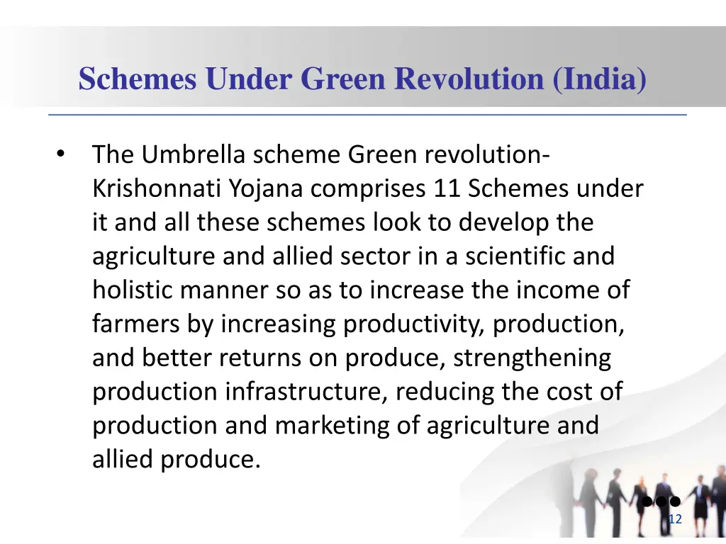 schemes under green revolution india 1