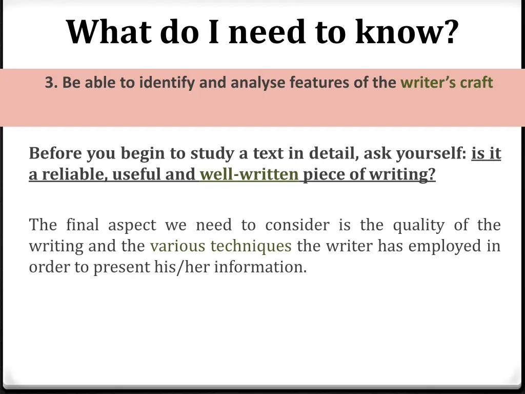 what do i need to know 2